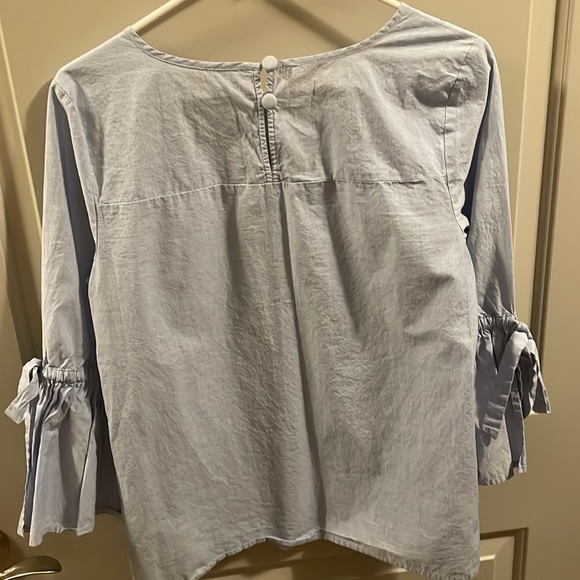 J Crew 3/4 Tie- Sleeve Blouse - Picture 2 of 4